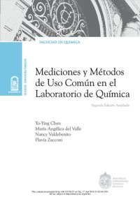 cover of the book Mediciones y métodos de uso común en el laboratorio de Química: Segunda edición actualizada