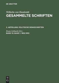 cover of the book Gesammelte Schriften: Band 10 Band 1. 1802–1810