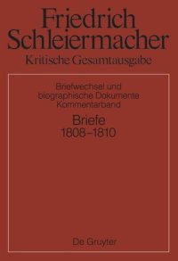 cover of the book Kritische Gesamtausgabe. Kommentarband 1 Briefwechsel 1808-1810: Kommentarband