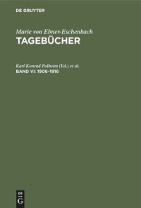 cover of the book Tagebücher: Band VI 1906–1916