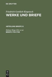 cover of the book Werke und Briefe: Briefe 1753-1758