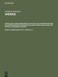 cover of the book Nietzsche Werke: Band 6 Arbeitshefte W II 1 und W II 2