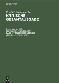 cover of the book Kritische Gesamtausgabe: Band 8 Vorlesungen über die Lehre vom Staat