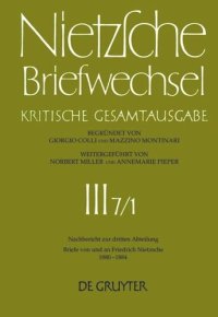 cover of the book Briefwechsel: Band 7.1 Briefe von und an Friedrich Nietzsche Januar 1880 - Dezember 1884