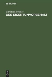 cover of the book Der Eigentumvorbehalt