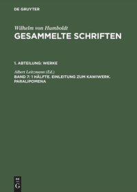 cover of the book Gesammelte Schriften: Band 7 1 Hälfte. Einleitung zum Kawiwerk. Paralipomena