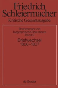 cover of the book Kritische Gesamtausgabe. Band 9 Briefwechsel 1806-1807: (Briefe 2173-2597)