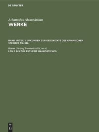 cover of the book Werke: Lieferung 3 Bis zur Ekthesis Makrostichos