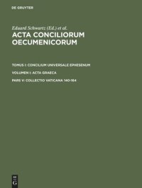 cover of the book Acta conciliorum oecumenicorum: Pars V Collectio Vaticana 140-164