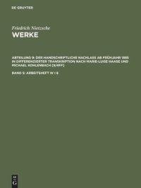 cover of the book Nietzsche Werke: Band 5 Arbeitsheft W I 8