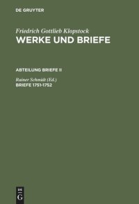 cover of the book Werke und Briefe: Briefe 1751-1752