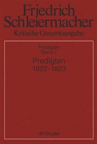 cover of the book Kritische Gesamtausgabe: Band 7 Predigten 1822-1823