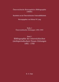 cover of the book Österreichische Retrospektive Bibliographie: Band 1 Bibliographie der österreichischen (nichtperiodischen) Neuen Zeitungen 1492-1705