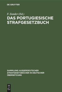 cover of the book Das portugiesische Strafgesetzbuch