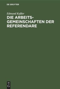 cover of the book Die Arbeitsgemeinschaften der Referendare