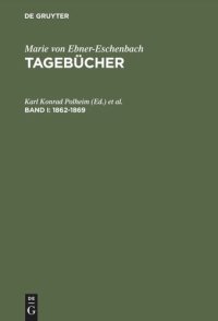 cover of the book Tagebücher: Band I 1862–1869