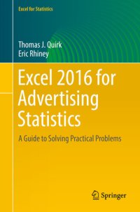 cover of the book Excel 2016 for Advertising Statistics: A Guide to Solving Practical Problems (Excel for Statistics)