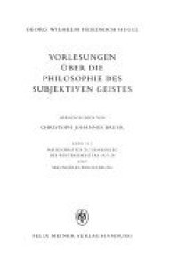 cover of the book Vorlesungen über die Philosophie des subjektiven Geistes II: Nachschriften zu dem Kolleg des Wintersemesters 1827/28 und Zusätze