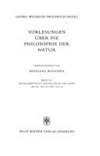 cover of the book Vorlesungen über die Philosophie der Natur I: Nachschriften zu den Kollegien der Jahre 1819/20, 1821/22 und 1823/24