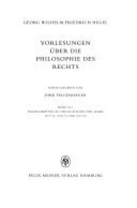 cover of the book Vorlesungen über die Philosophie des Rechts I: Kollegien der Jahre 1817/18, 1818/19, 1819/20