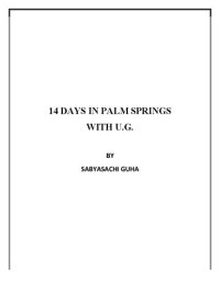 cover of the book UG Krishnamurti , 14 days in Palm Springs with UG Krishnamurti