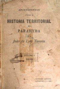 cover of the book Apontamentos para a historia territorial da Parahyba