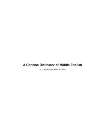 cover of the book A Concise Dictionary of Middle English (from A.D. 1150 to 1580)