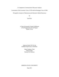 cover of the book A Comparative Communication Discourse Analysis Examination of the Economic Crisis of 1929 and the Mortgage Crisis of 2008 Through the Analysis of Mainstream and Alternative Media Discourses