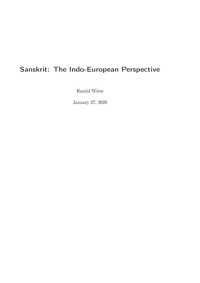 cover of the book Sanskrit: The Indo-European Perspective