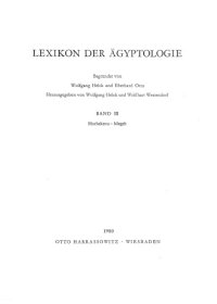 cover of the book Lexikon der Agyptologie - Band III: Horhekenu - Megeb