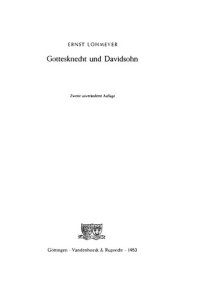 cover of the book Gottesknecht und Davidssohn