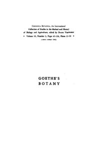 cover of the book Goethe's Botany: The Metamorphosis of Plants (1790) and Tobler's Ode to Nature (1782)