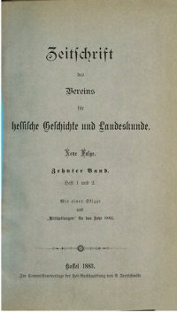 cover of the book Zeitschrift des Vereins für hessische Geschichte und Landeskunde