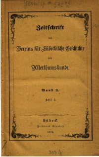 cover of the book Zeitschrift des Vereins für lübeckische Geschichte und Altertumskunde