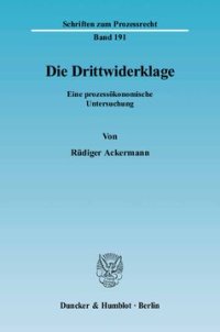cover of the book Die Drittwiderklage: Eine prozessökonomische Untersuchung
