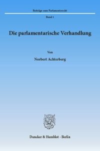 cover of the book Die parlamentarische Verhandlung