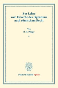 cover of the book Zur Lehre vom Erwerbe des Eigentums nach römischem Recht