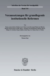 cover of the book Voraussetzungen für grundlegende institutionelle Reformen