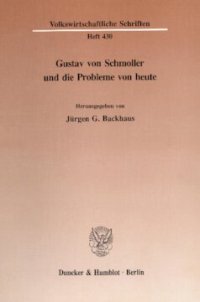 cover of the book Gustav von Schmoller und die Probleme von heute