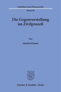 cover of the book Die Gegenvorstellung im Zivilprozeß