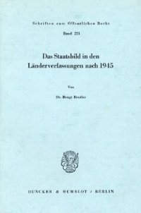 cover of the book Das Staatsbild in den Länderverfassungen nach 1945