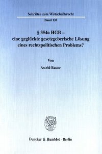 cover of the book § 354a HGB - eine geglückte gesetzgeberische Lösung eines rechtspolitischen Problems?