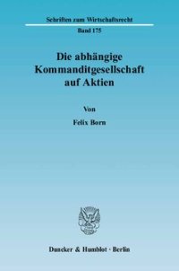 cover of the book Die abhängige Kommanditgesellschaft auf Aktien