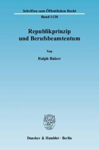 cover of the book Republikprinzip und Berufsbeamtentum