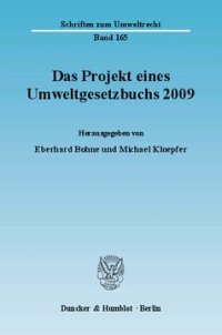 cover of the book Das Projekt eines Umweltgesetzbuchs 2009