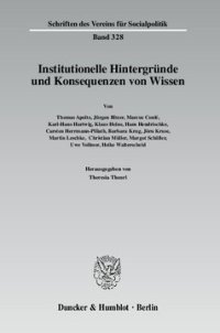 cover of the book Institutionelle Hintergründe und Konsequenzen von Wissen