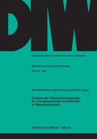 cover of the book Analyse der Rahmenbedingungen für energiesparende Investitionen im Mietwohnbereich