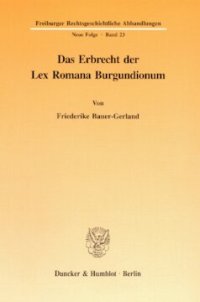 cover of the book Das Erbrecht der Lex Romana Burgundionum