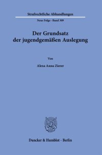 cover of the book Der Grundsatz der jugendgemäßen Auslegung