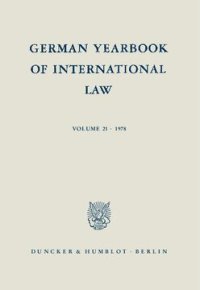 cover of the book German Yearbook of International Law / Jahrbuch für Internationales Recht: Vol. 21 (1978)